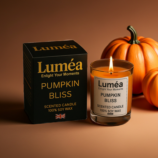 Lumea Lights – Pumpkin Bliss | Scented Candle | 100% Soy Wax for Relaxation & Warm Ambience | Made in the UK