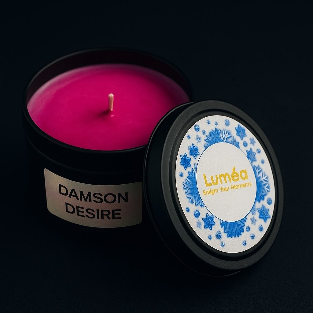Lumea Lights – Damson Desire | Scented Candle | 100% Soy Wax | Rich Fruity Aroma | Made in the UK