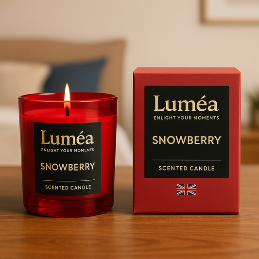 Lumea Snowberry – Red Frosted Glass Scented Candle