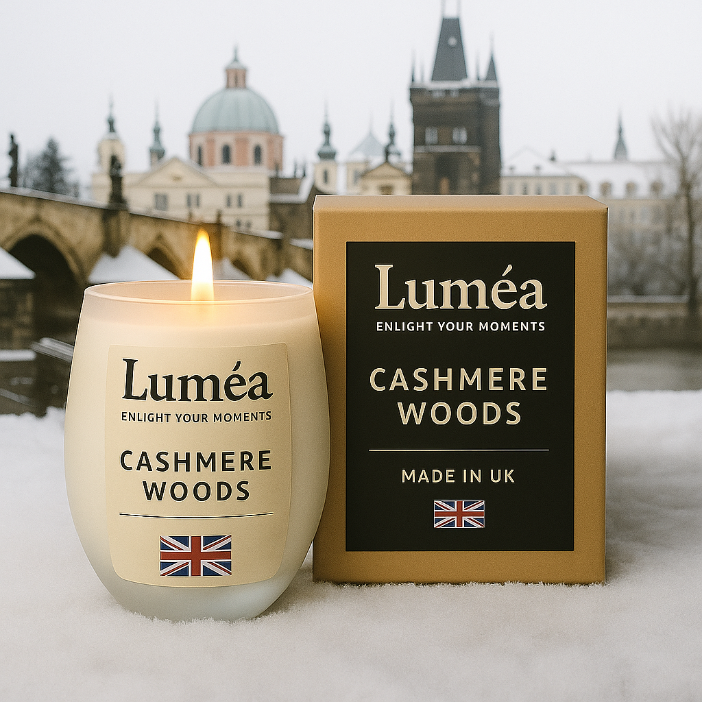Lumea Cashmere Woods – Cream Matte Scented Candle