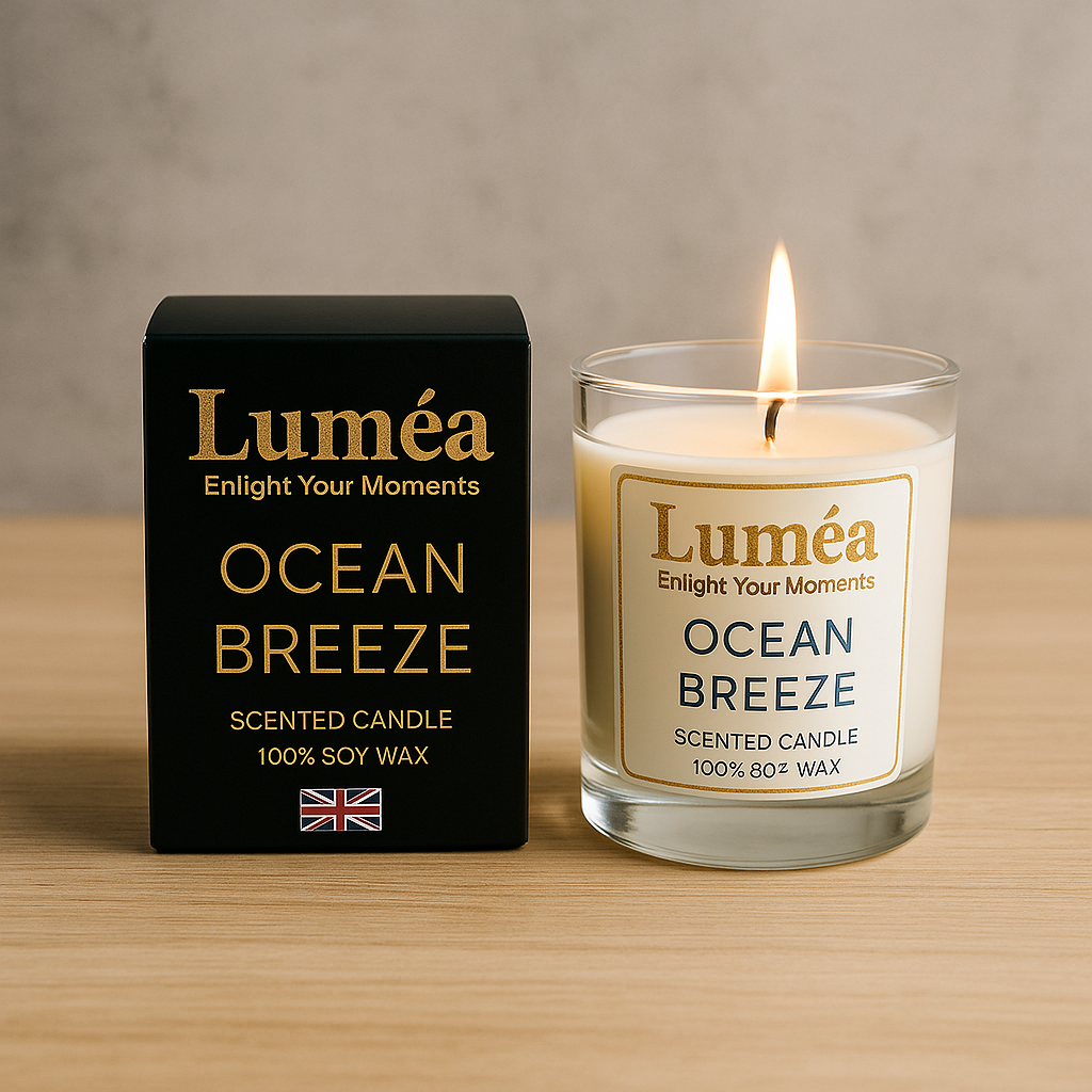 Lumea Lights -  Ocean Breeze Premium Scented Candle | 100% Soy Wax | Ocean Home Fragrance