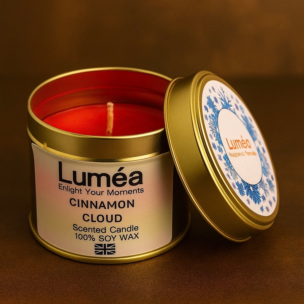 Lumea Lights – Cinnamon Cloud | Scented Candle | 100% Soy Wax | Warm Spiced Aroma | Made in the UK
