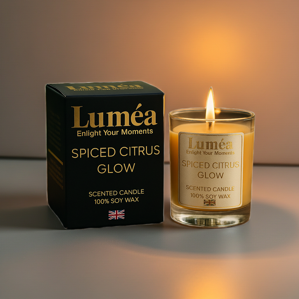 Lumea Lights - Spiced Citrus Glow | Scented Candle | 100% Soy Wax | Warm Winter Spice | Made in the UK